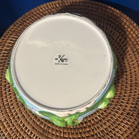 Rare KK Soup Tureen & Lid Hand-painted Embossed 3D Frog Ceramicware - Picture 6 of 7